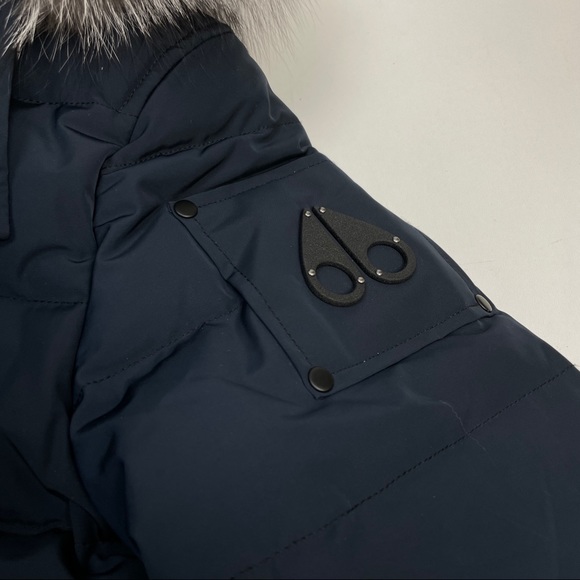 Moose Knuckles Ladriere Bomber True Navy Frost Fur - Picture 4 of 5